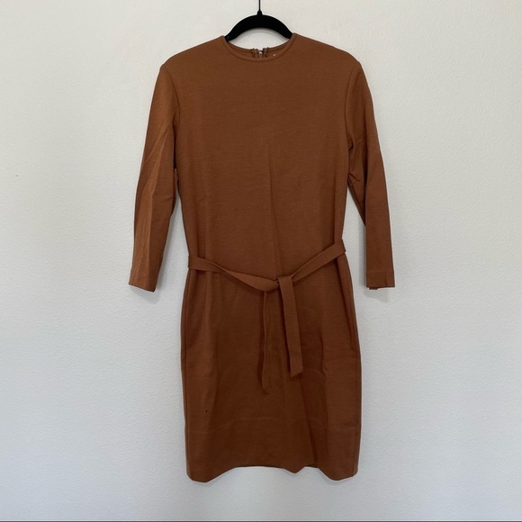 Vintage Mia brown shift tie dress has many moth holes sz.9/10 short length - Picture 1 of 8